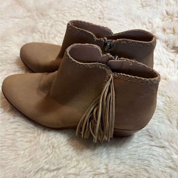 Sam Edelman Brown Suede Ankle Boots with Tassel Zipper Pull size 6.5 - Picture 4 of 8